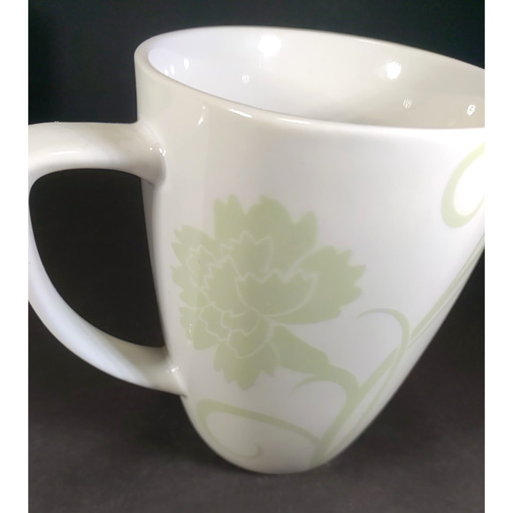 Corelle Coffee Cup Lot Of 4 White Green Floral - Picture 7 of 10